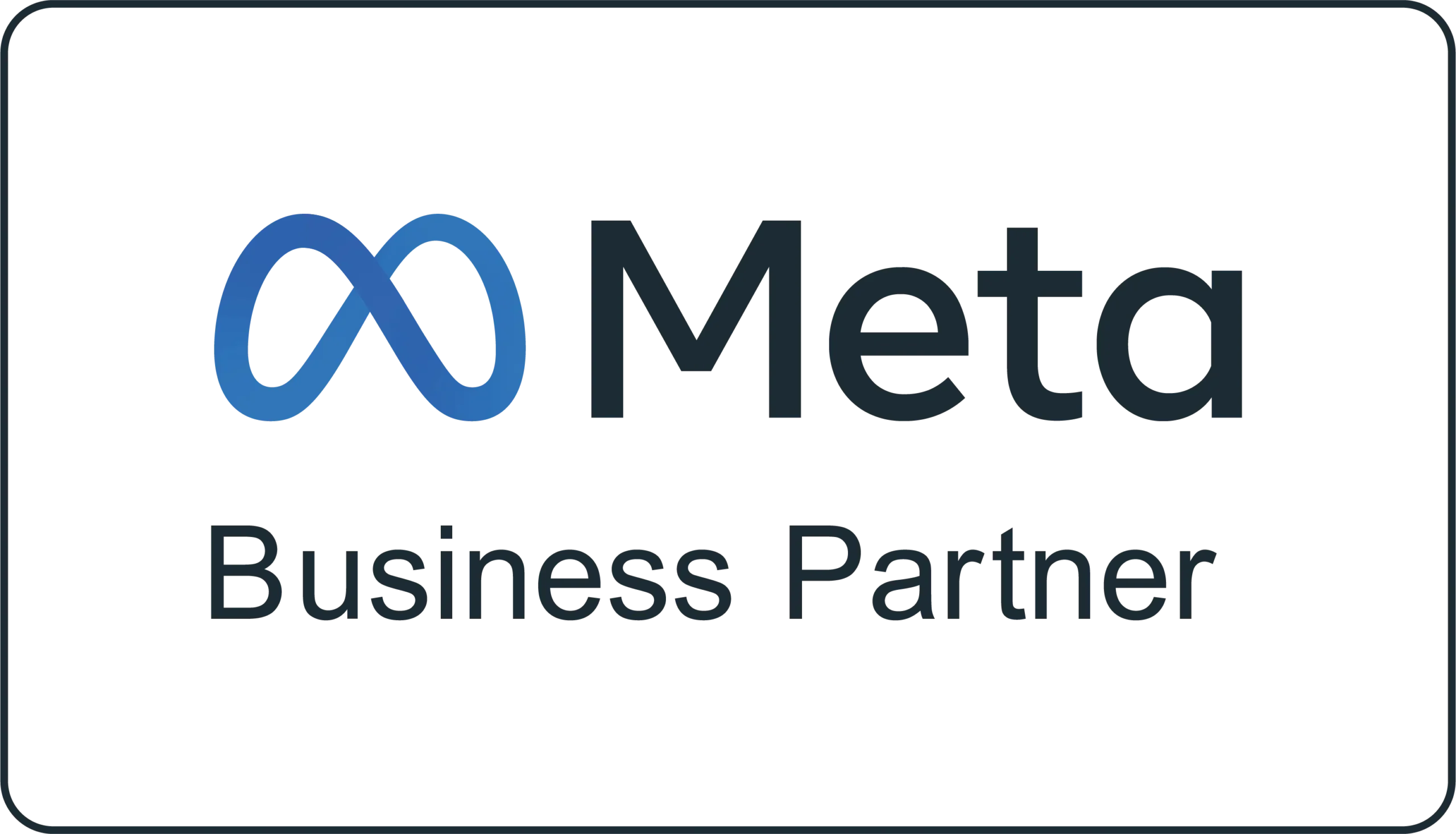 Meta Business Partner logo representing official partnership status with Meta for marketing and business solutions.